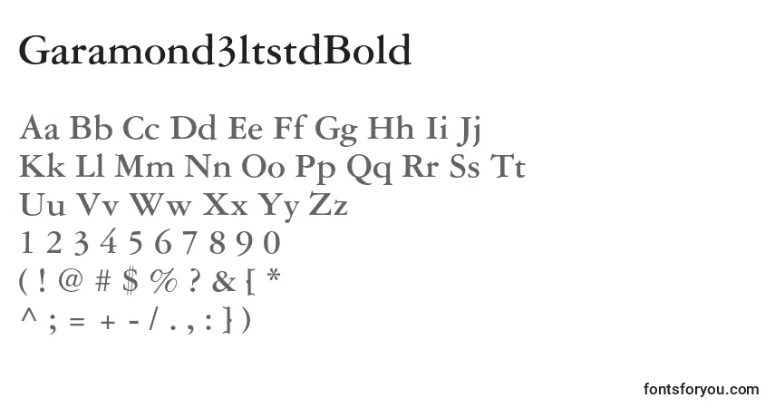 Czcionka Garamond3ltstdBold – alfabet, cyfry, specjalne znaki