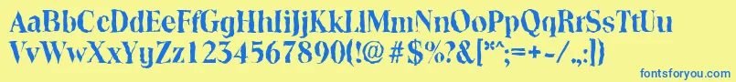 ToledorandomBold Font – Blue Fonts on Yellow Background