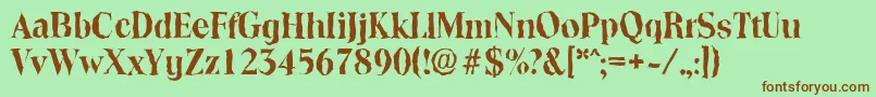 ToledorandomBold Font – Brown Fonts on Green Background