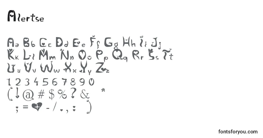 Schriftart Alertse – Alphabet, Zahlen, spezielle Symbole