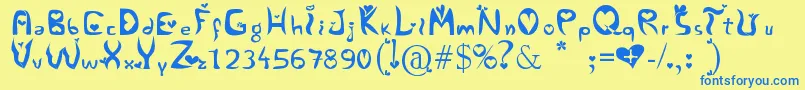 Alertse Font – Blue Fonts on Yellow Background