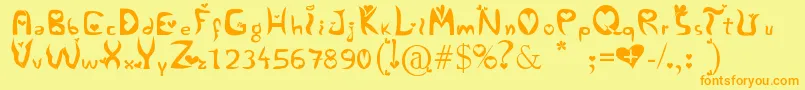 Alertse Font – Orange Fonts on Yellow Background
