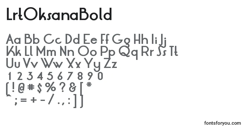 Шрифт LrtOksanaBold – алфавит, цифры, специальные символы