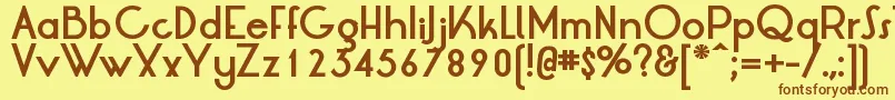 フォントLrtOksanaBold – 茶色の文字が黄色の背景にあります。