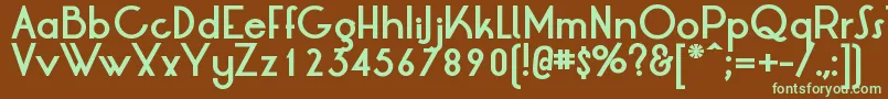 LrtOksanaBold-fontti – vihreät fontit ruskealla taustalla