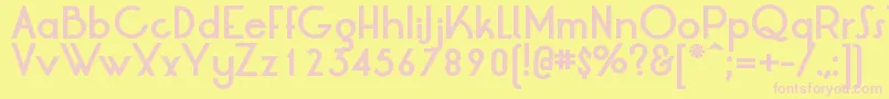 LrtOksanaBold-fontti – vaaleanpunaiset fontit keltaisella taustalla