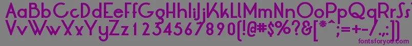 フォントLrtOksanaBold – 紫色のフォント、灰色の背景
