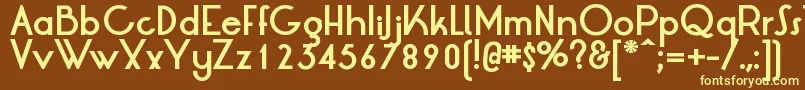 LrtOksanaBold-fontti – keltaiset fontit ruskealla taustalla