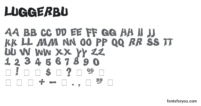A fonte Luggerbu – alfabeto, números, caracteres especiais