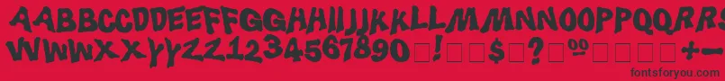 Luggerbu Font – Black Fonts on Red Background