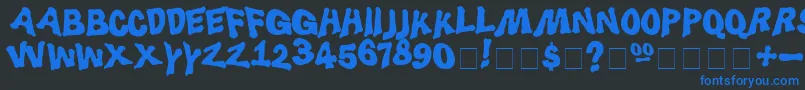 Luggerbu Font – Blue Fonts on Black Background