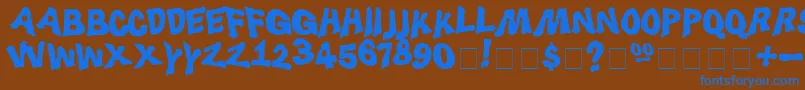 Шрифт Luggerbu – синие шрифты на коричневом фоне