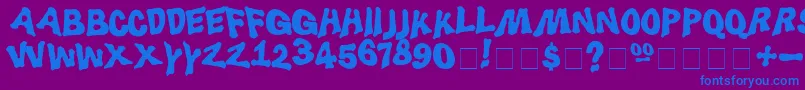 Luggerbu Font – Blue Fonts on Purple Background