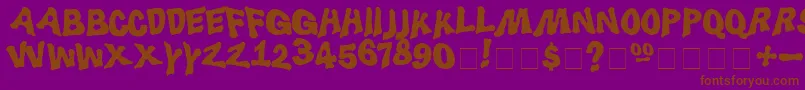 Luggerbu Font – Brown Fonts on Purple Background