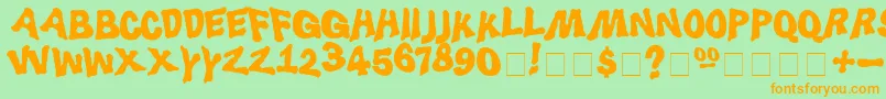 Luggerbu Font – Orange Fonts on Green Background