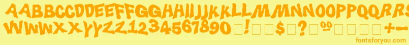 Luggerbu Font – Orange Fonts on Yellow Background