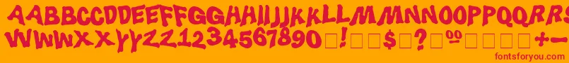 Luggerbu Font – Red Fonts on Orange Background