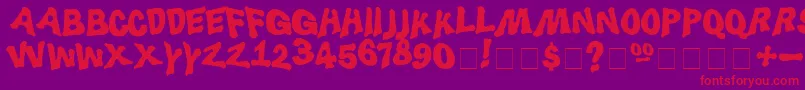 Luggerbu Font – Red Fonts on Purple Background