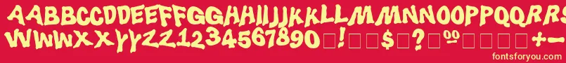 Luggerbu Font – Yellow Fonts on Red Background