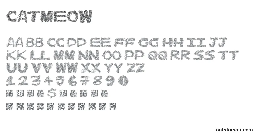 A fonte Catmeow – alfabeto, números, caracteres especiais