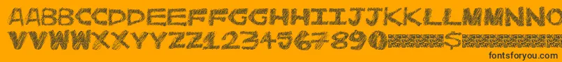 Catmeow Font – Black Fonts on Orange Background