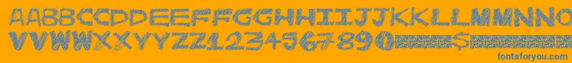 Catmeow Font – Blue Fonts on Orange Background