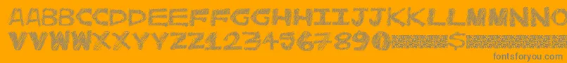 Catmeow Font – Gray Fonts on Orange Background