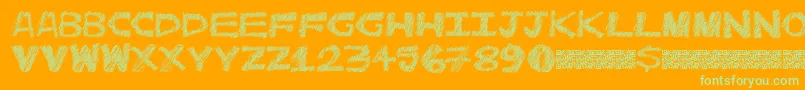 Catmeow Font – Green Fonts on Orange Background