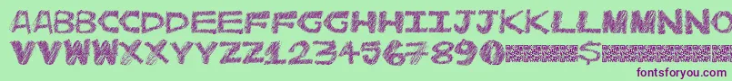 Catmeow Font – Purple Fonts on Green Background