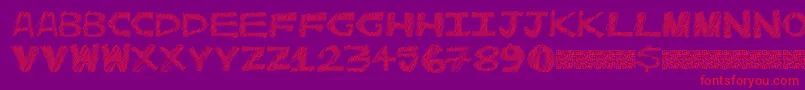 フォントCatmeow – 紫の背景に赤い文字