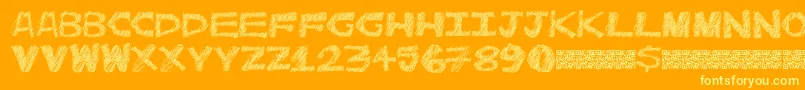 Catmeow Font – Yellow Fonts on Orange Background