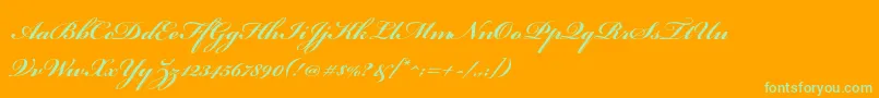 BickhamscriptproBold Font – Green Fonts on Orange Background