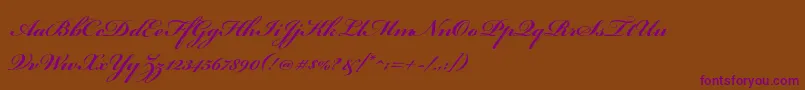 BickhamscriptproBold-Schriftart – Violette Schriften auf braunem Hintergrund