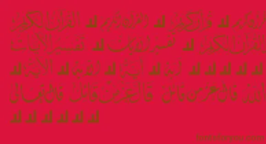 McsQuran font – Brown Fonts On Red Background
