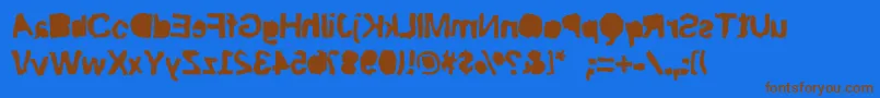 Riptrash Font – Brown Fonts on Blue Background