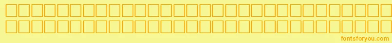フォントPikto1 – オレンジの文字が黄色の背景にあります。