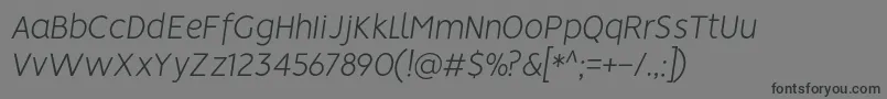 フォントVisionLightitalic – 黒い文字の灰色の背景