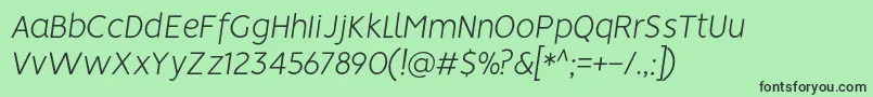 VisionLightitalic Font – Black Fonts on Green Background