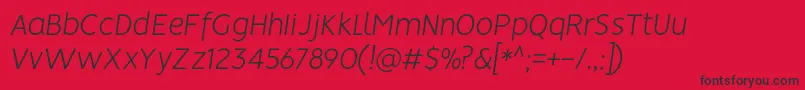 VisionLightitalic Font – Black Fonts on Red Background