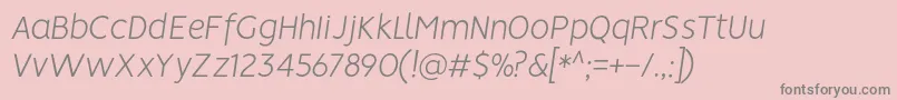 Шрифт VisionLightitalic – серые шрифты на розовом фоне
