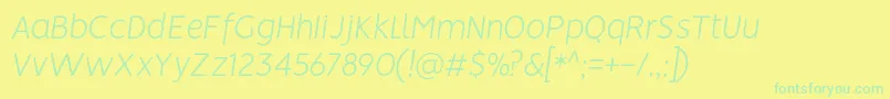 Police VisionLightitalic – polices vertes sur fond jaune