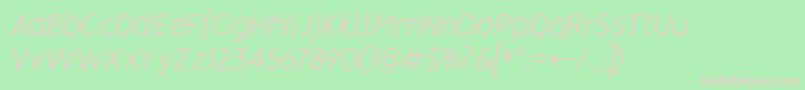 Fonte VisionLightitalic – fontes rosa em um fundo verde