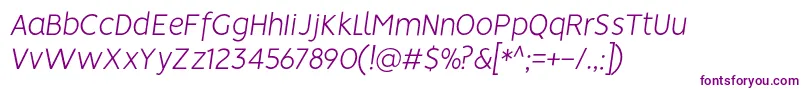 フォントVisionLightitalic – 紫色のフォント