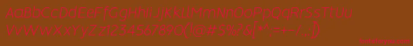 VisionLightitalic Font – Red Fonts on Brown Background