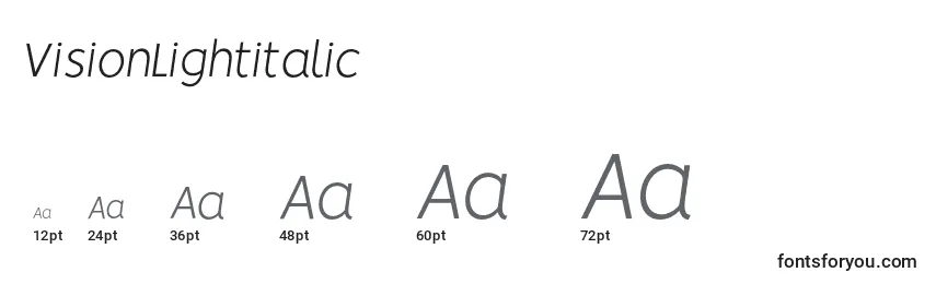 VisionLightitalic Font Sizes