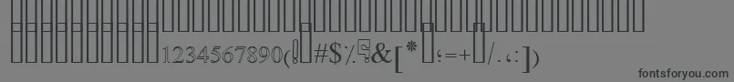 フォントSimpleIndustOutline – 黒い文字の灰色の背景