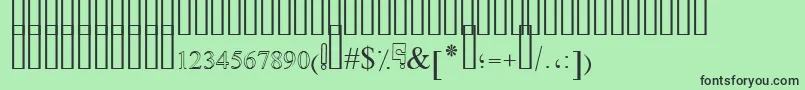 フォントSimpleIndustOutline – 緑の背景に黒い文字