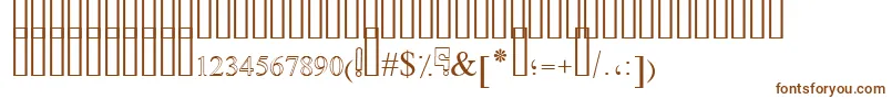 フォントSimpleIndustOutline – 白い背景に茶色のフォント