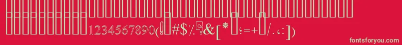 Fonte SimpleIndustOutline – fontes verdes em um fundo vermelho