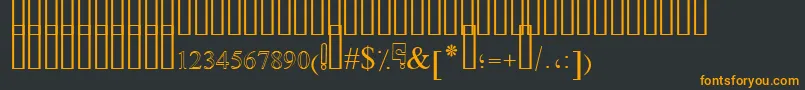 フォントSimpleIndustOutline – 黒い背景にオレンジの文字